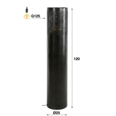 Vloerlamp Ø25 Cilinder - 25x25x120 cm - Zwart Nikkel