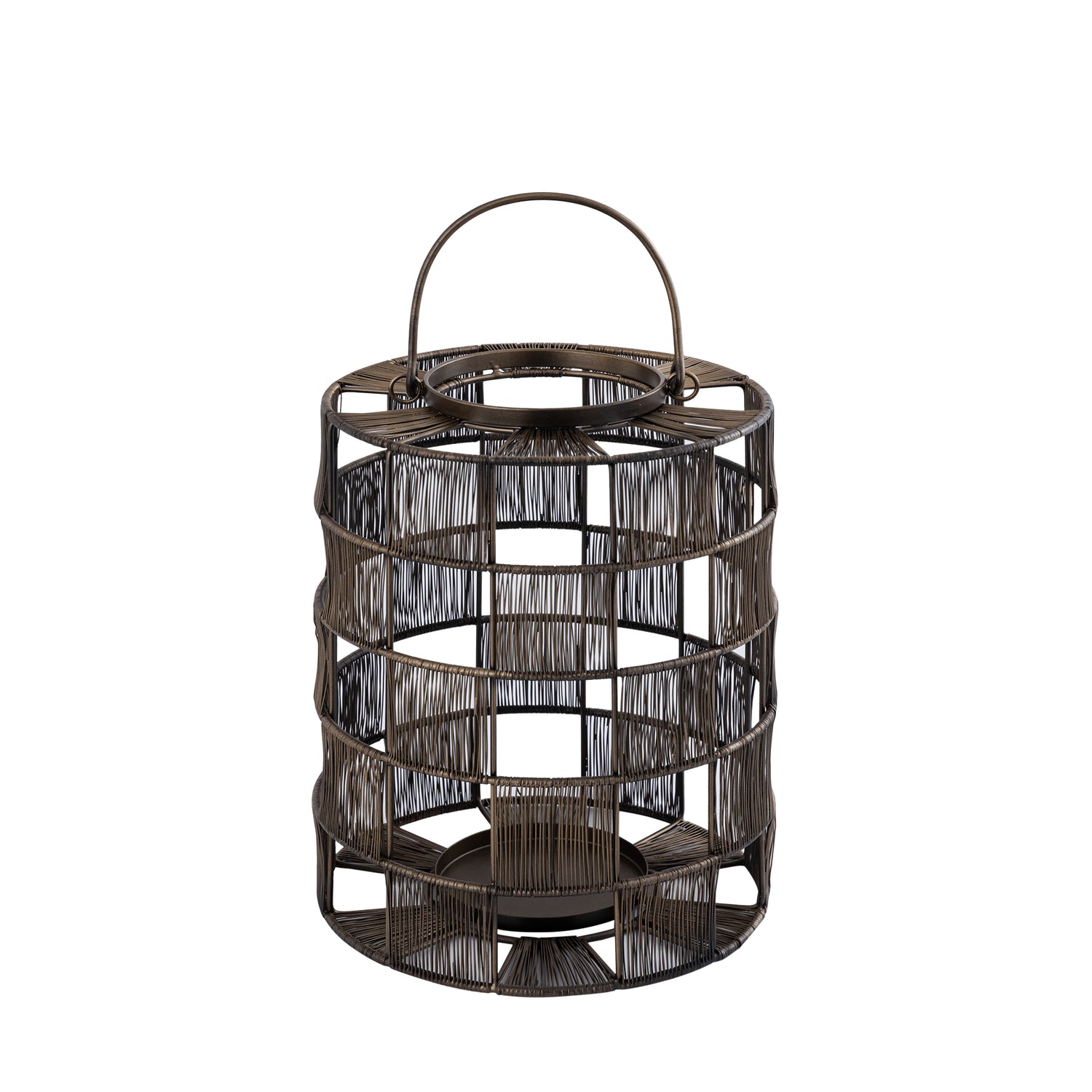 Stenn Brass Iron Round Wired Lantern Squares S