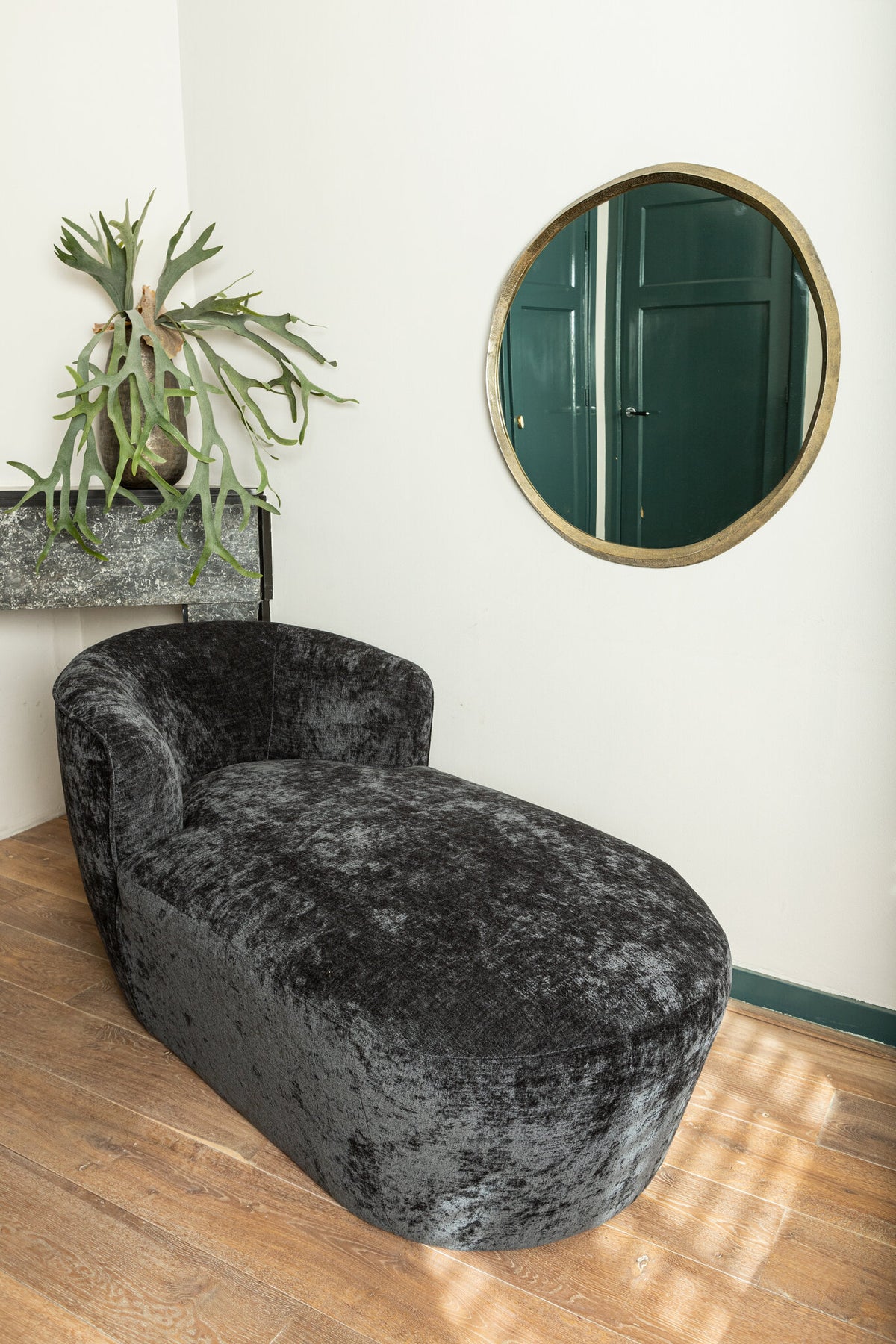 Limera Brass Alu Round Mirror Irregular Border S