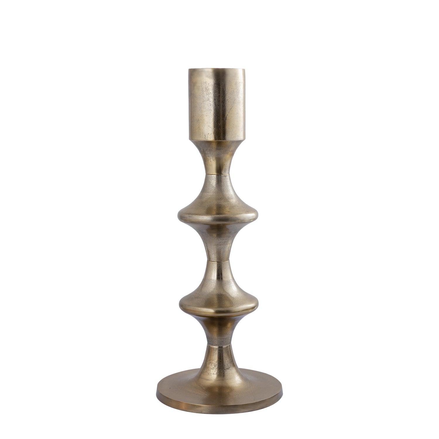 Taika Gold Alu Round Candle Holder Tabs Low