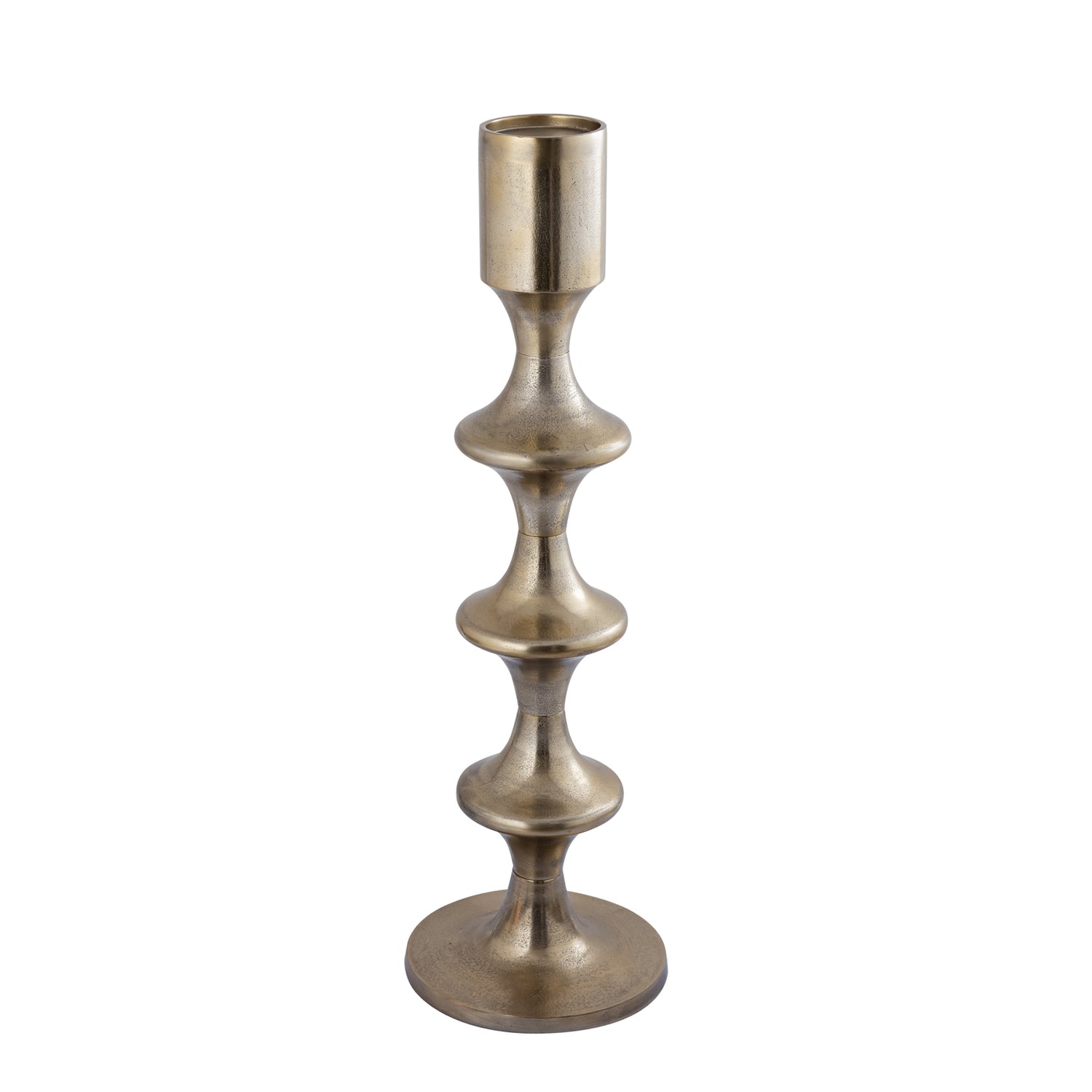 Taika Gold Alu Round Candle Holder Tabs High
