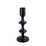 Taika Black Alu Round Candle Holder Tabs Low