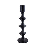 Taika Black Alu Round Candle Holder Tabs High