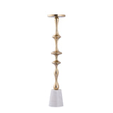 Cassady Gold Alu Candle Holder On Marble Base L