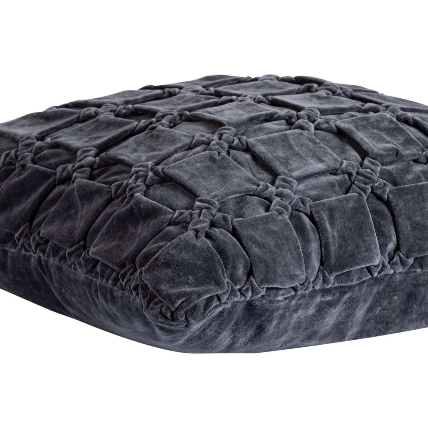 Nasim Dark Grey Cotton Cusion Pattern Square L