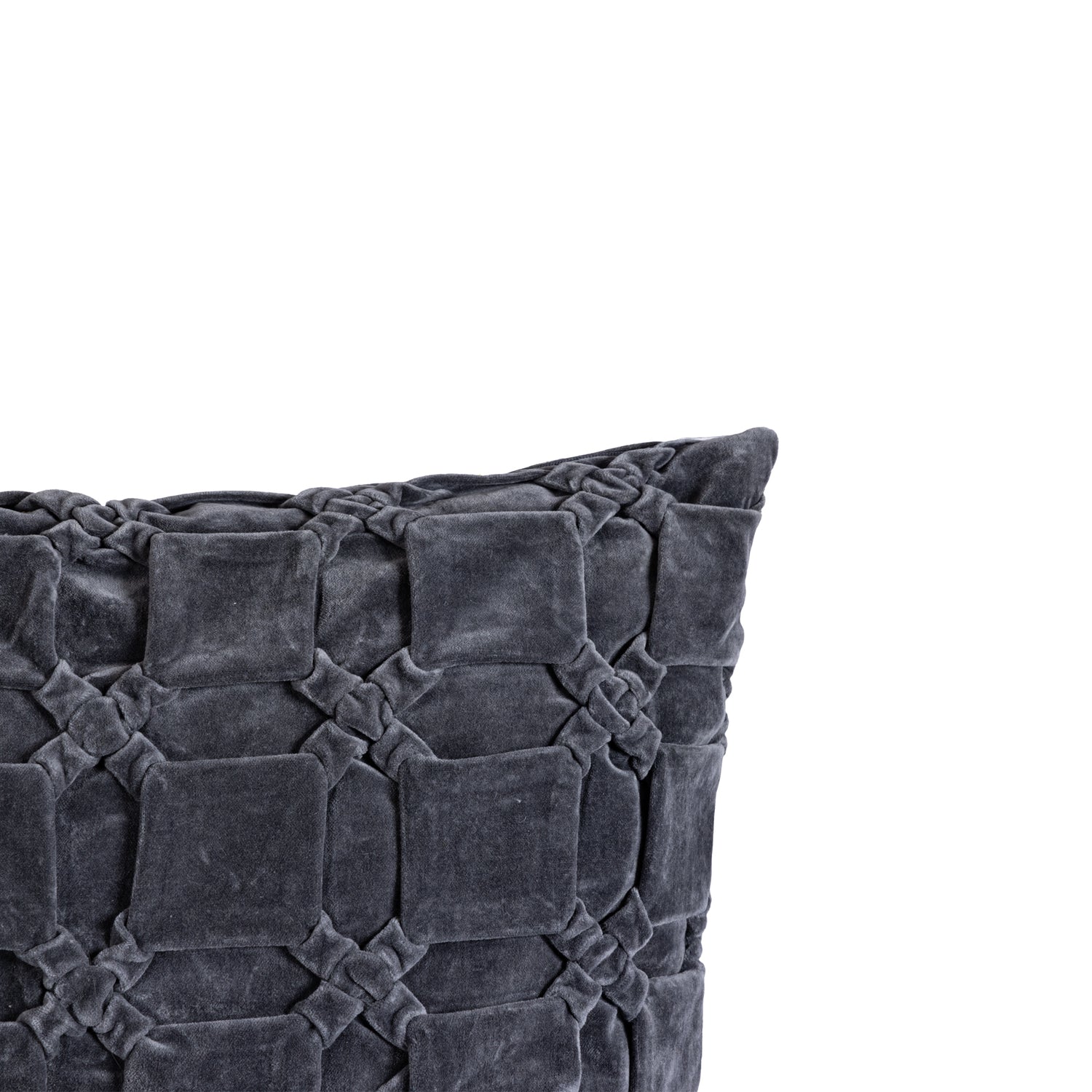 Nasim Dark Grey Cotton Cusion Pattern Square L