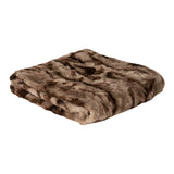 Clarisse Brown Artificial Fur Plaid Rectangle S