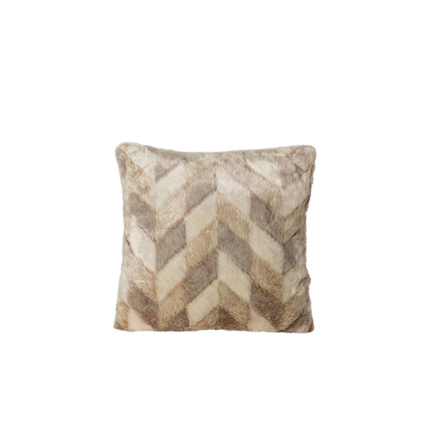 Kathleen Cream Artificial Fur Cushion Square S