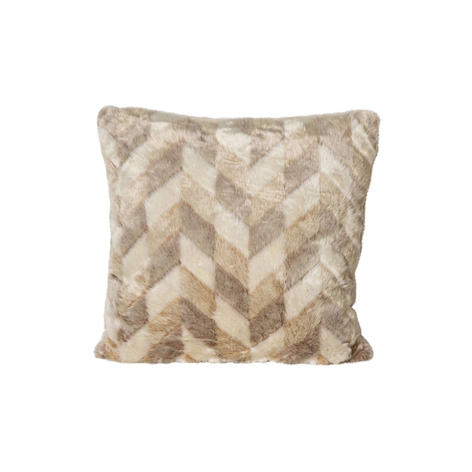 Kathleen Cream Artificial Fur Cushion Square L