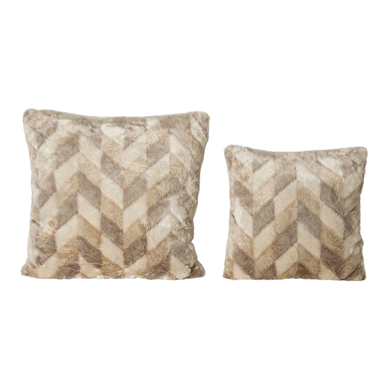 Kathleen Cream Artificial Fur Cushion Square L