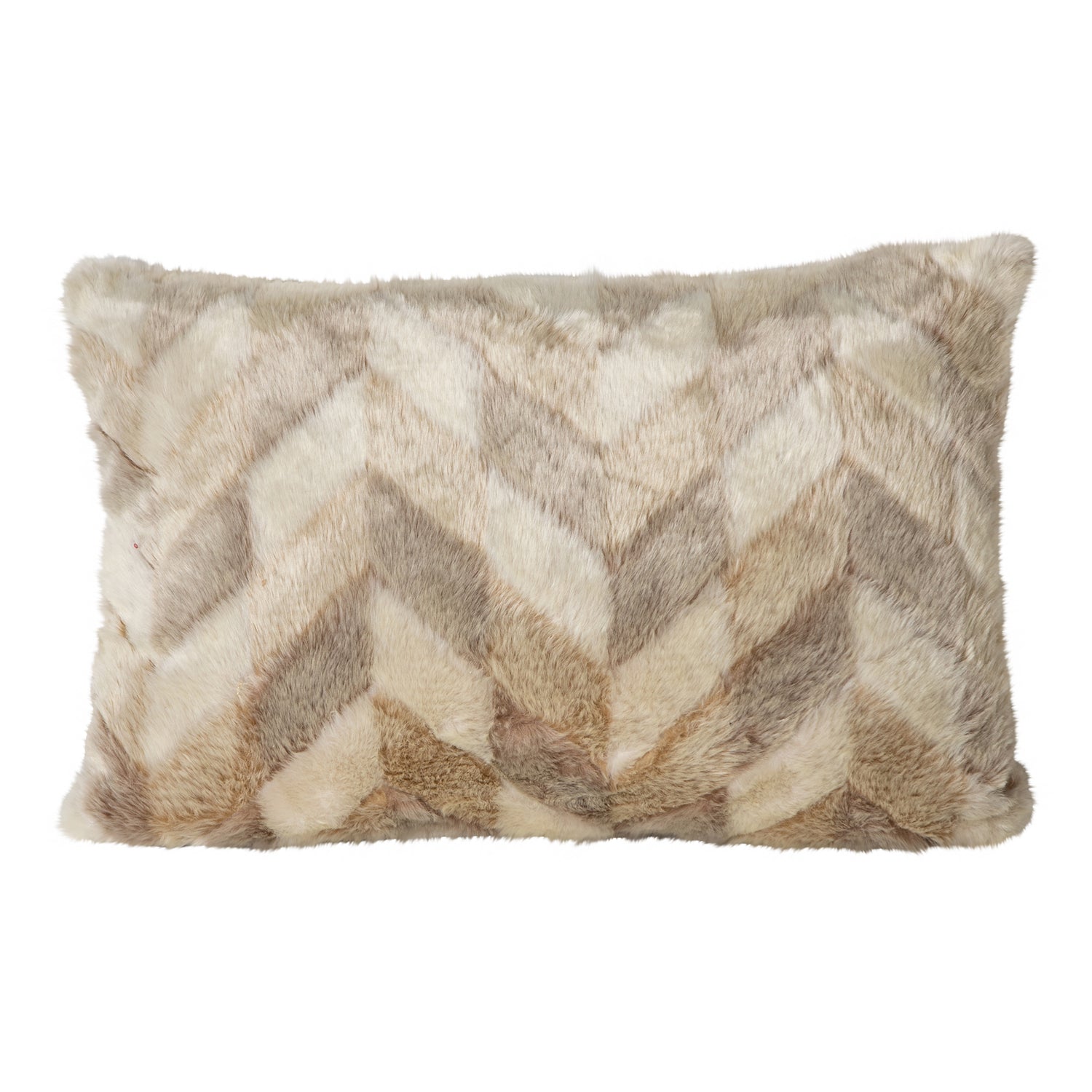 Kathleen Cream Artificial Fur Cushion Rectangle