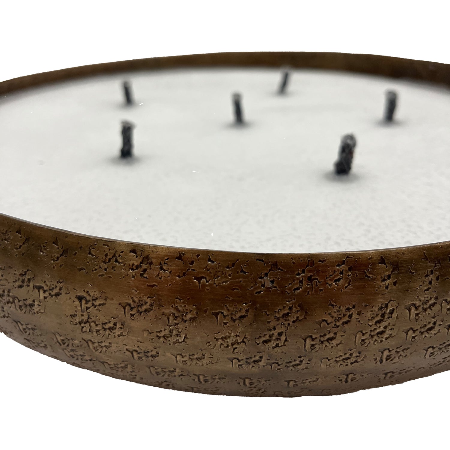 Bunty Copper Alu Hammered Candle Round S