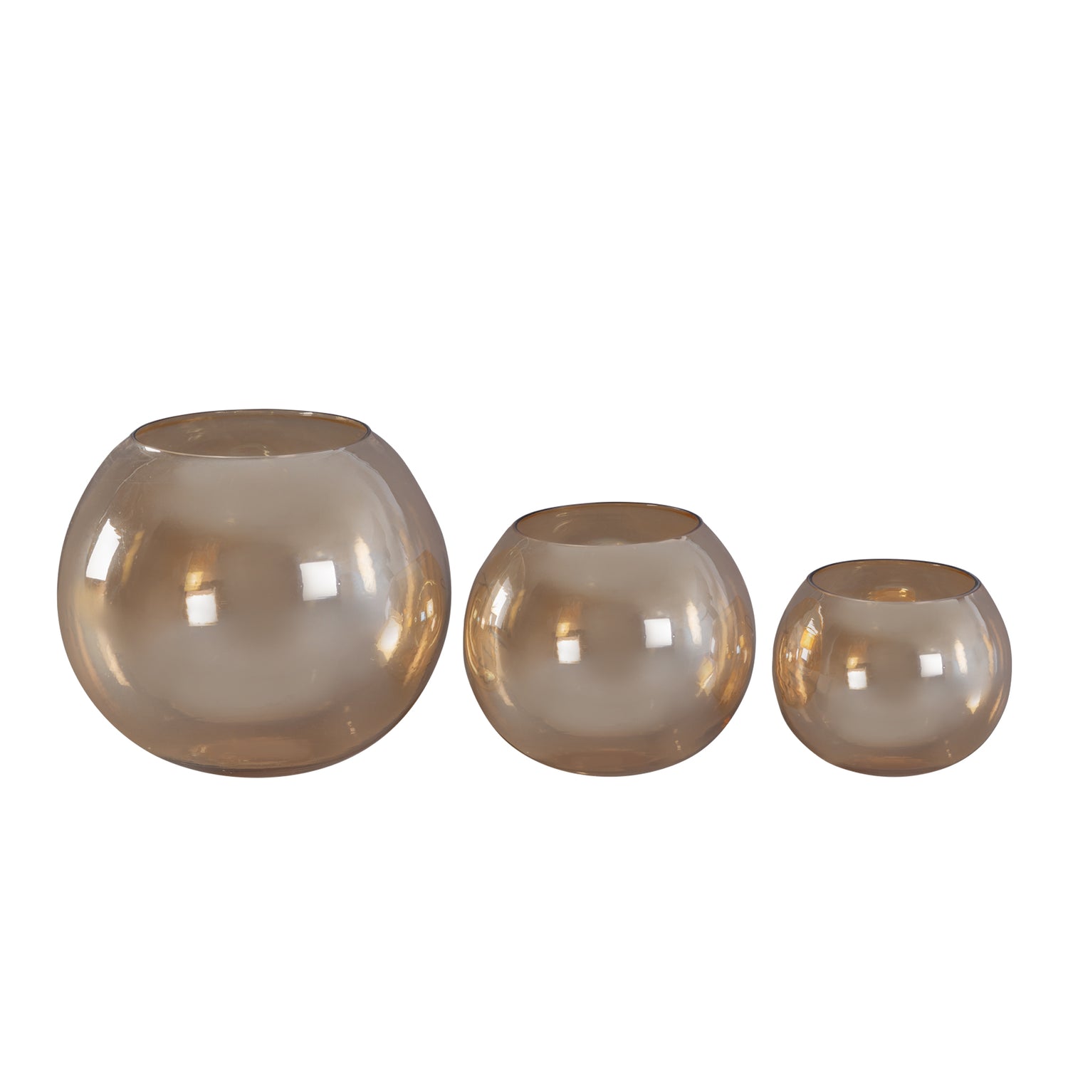 Lenore Gold Luster Glass Round Stormlight Shiny S