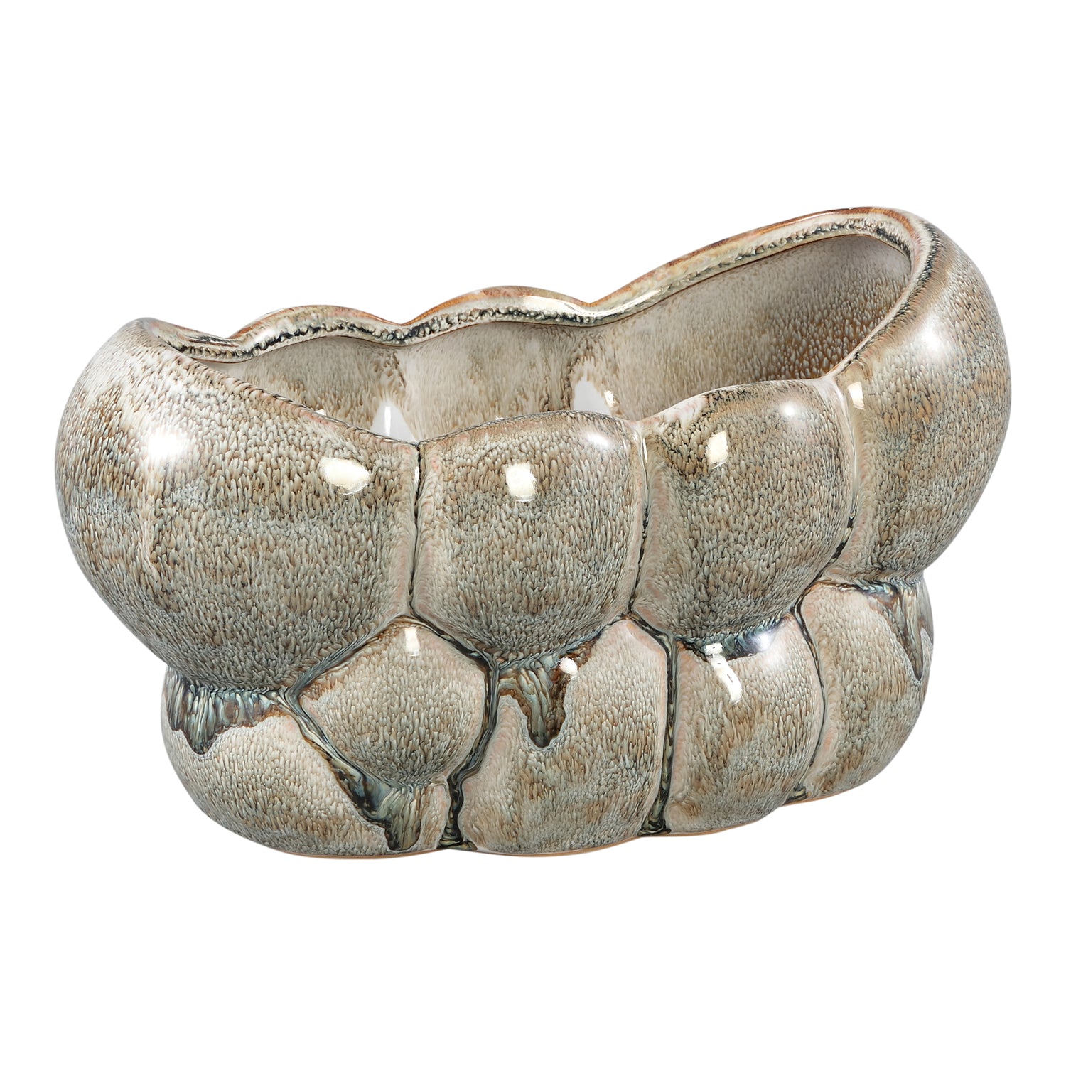 Jodie Green Ceramic Oval Candle Circles Dripping S