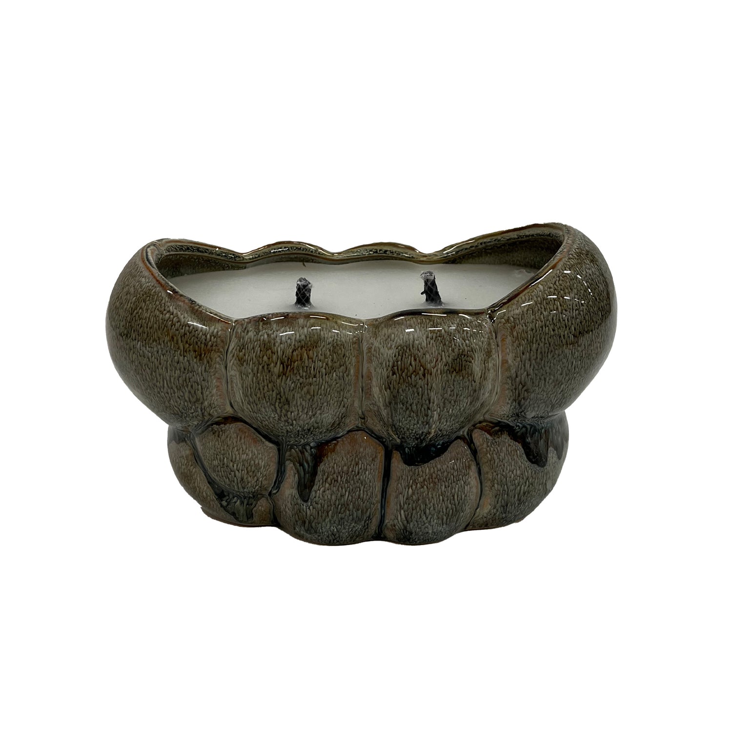 Jodie Green Ceramic Oval Candle Circles Dripping S