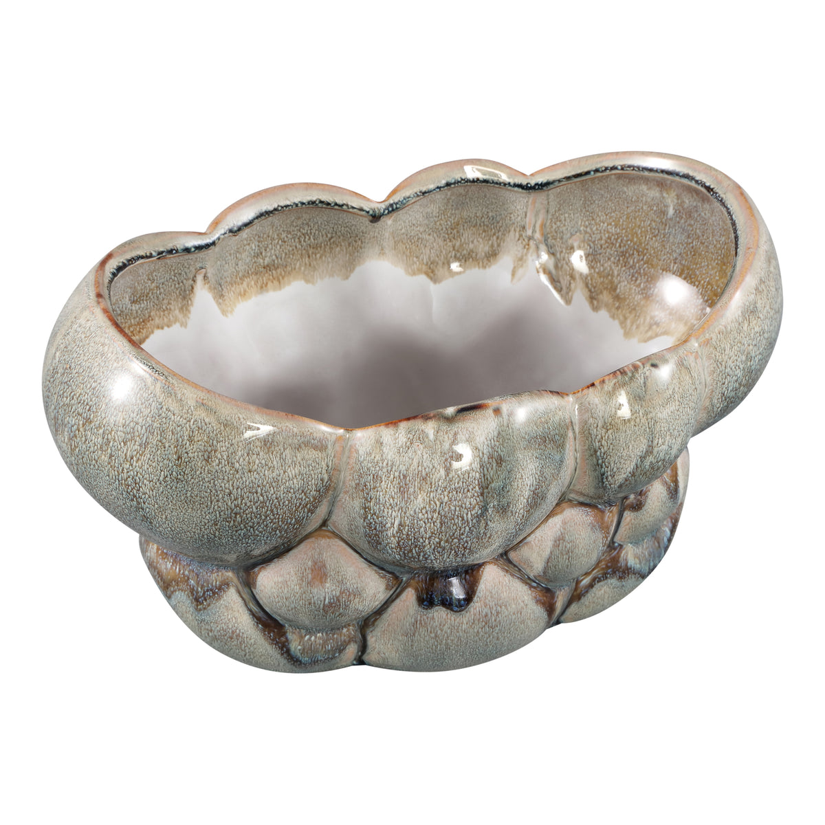 Jodie Green Ceramic Oval Candle Circles Dripping L