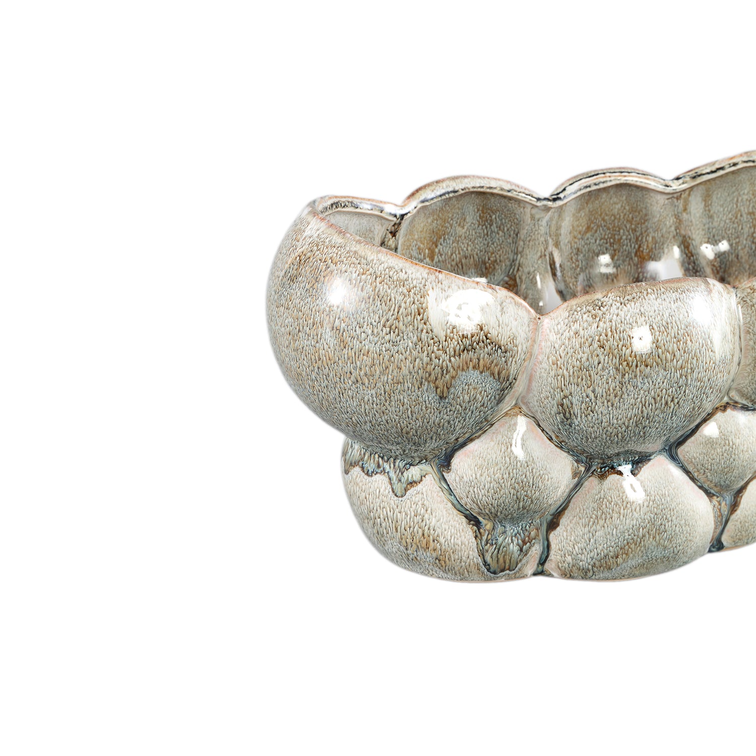 Jodie Green Ceramic Oval Candle Circles Dripping L