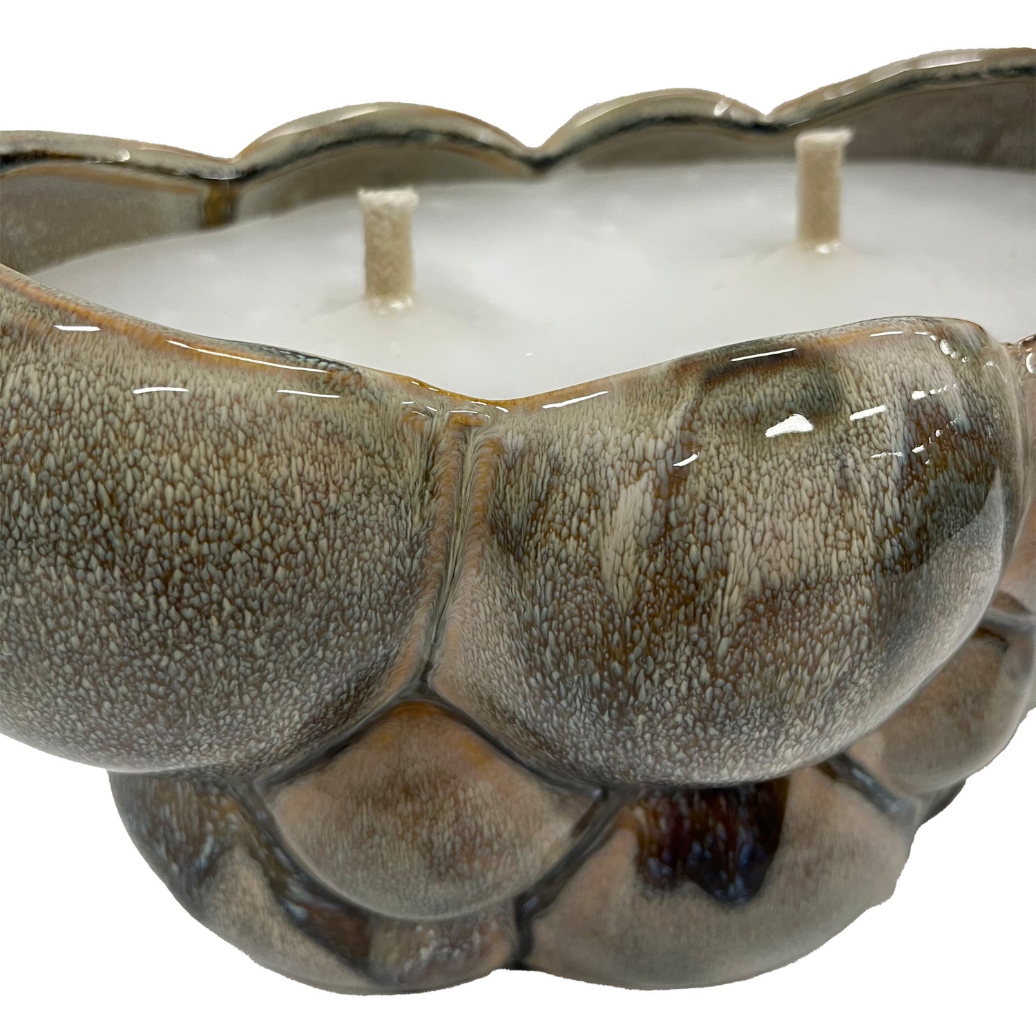 Jodie Green Ceramic Oval Candle Circles Dripping L