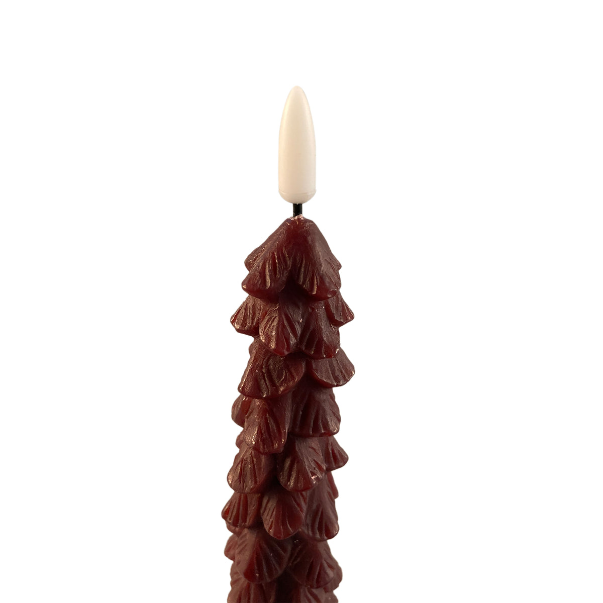 LED Diner Candle Red Tree Shaped Flickering 2PCS