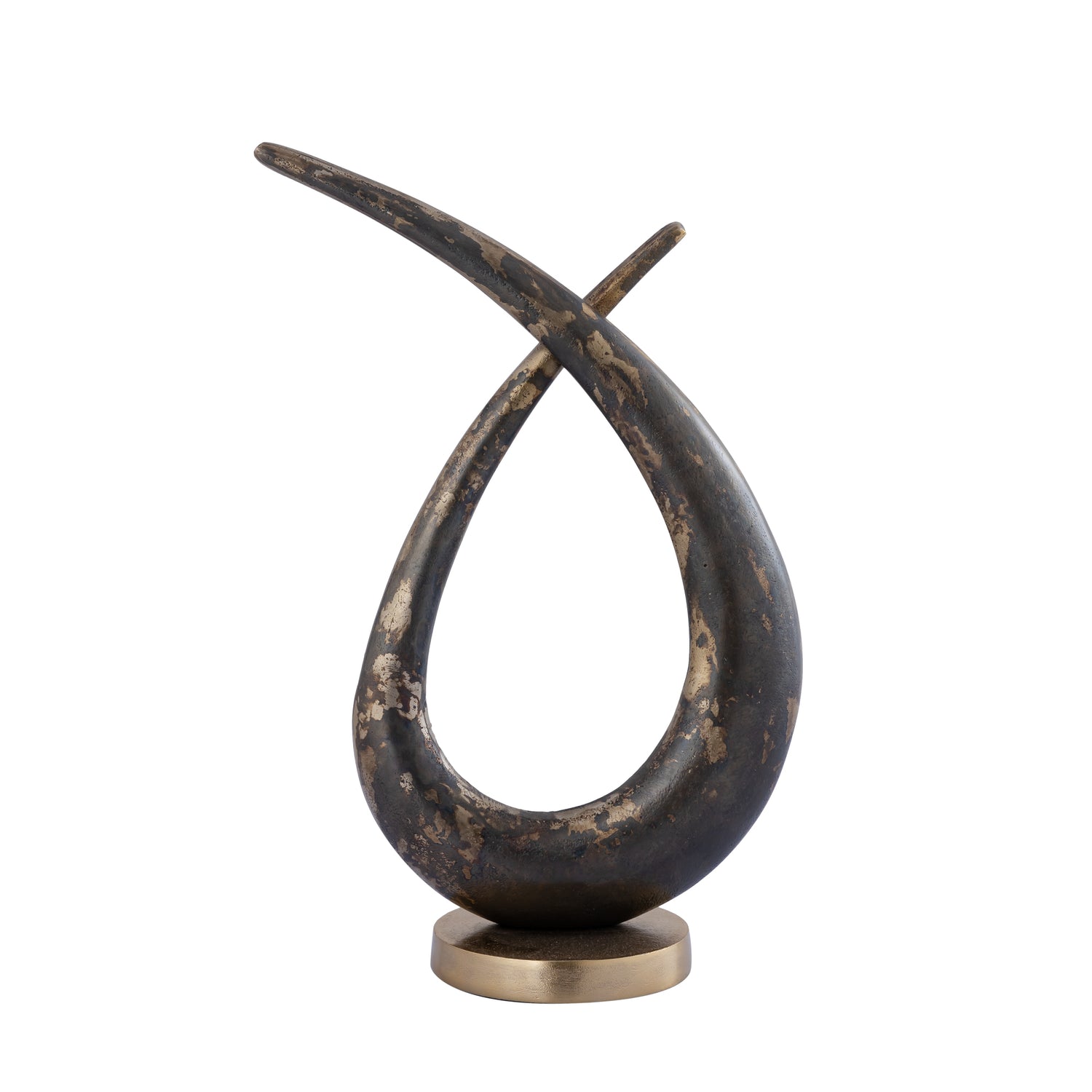 Kayen Gold Alu Loop Shaped Statue Rustic Finish