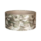 Mocca Green Fabric Wavy Stripes Lampshade Round M