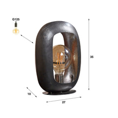 Tafellamp Arch L - 27x10x35 cm - Zwart Nikkel