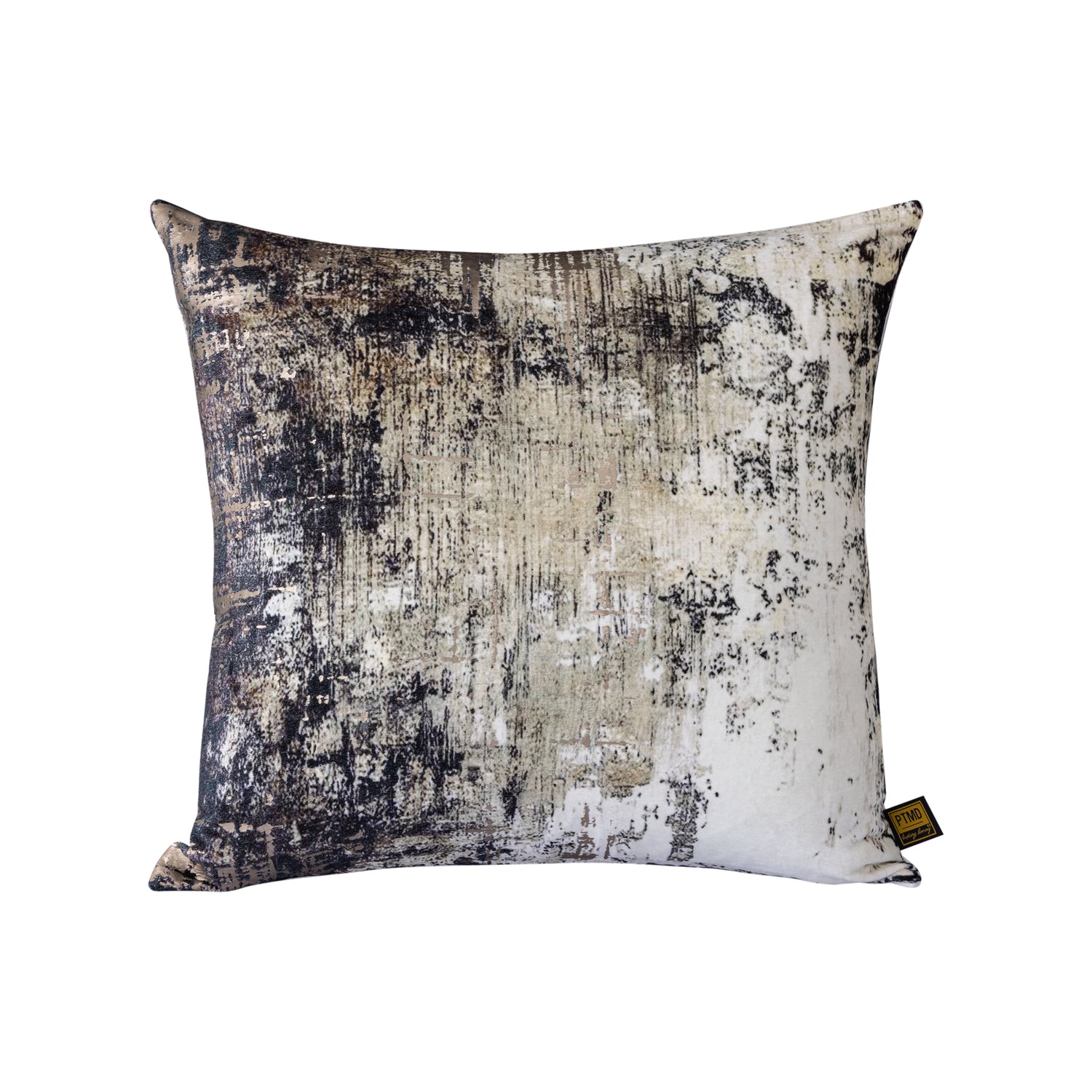 Ceola Green Velvet Square Cushion Distress Print