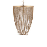 Nishan Gold Iron Chains Round Hanging Lamp S