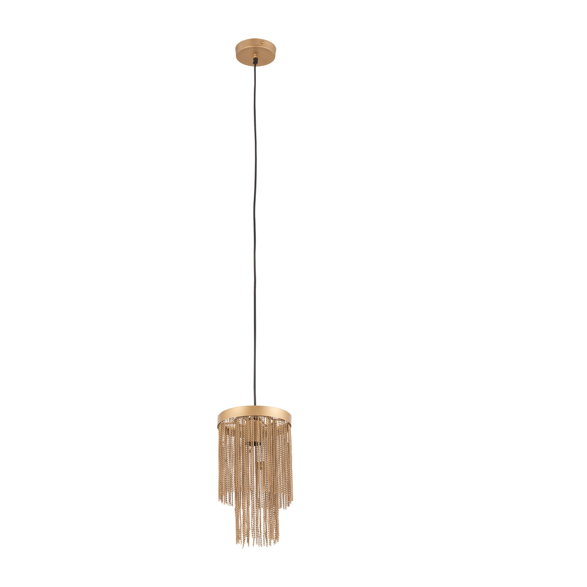 Brenton Gold Iron Chains Round Hanging Lamp S