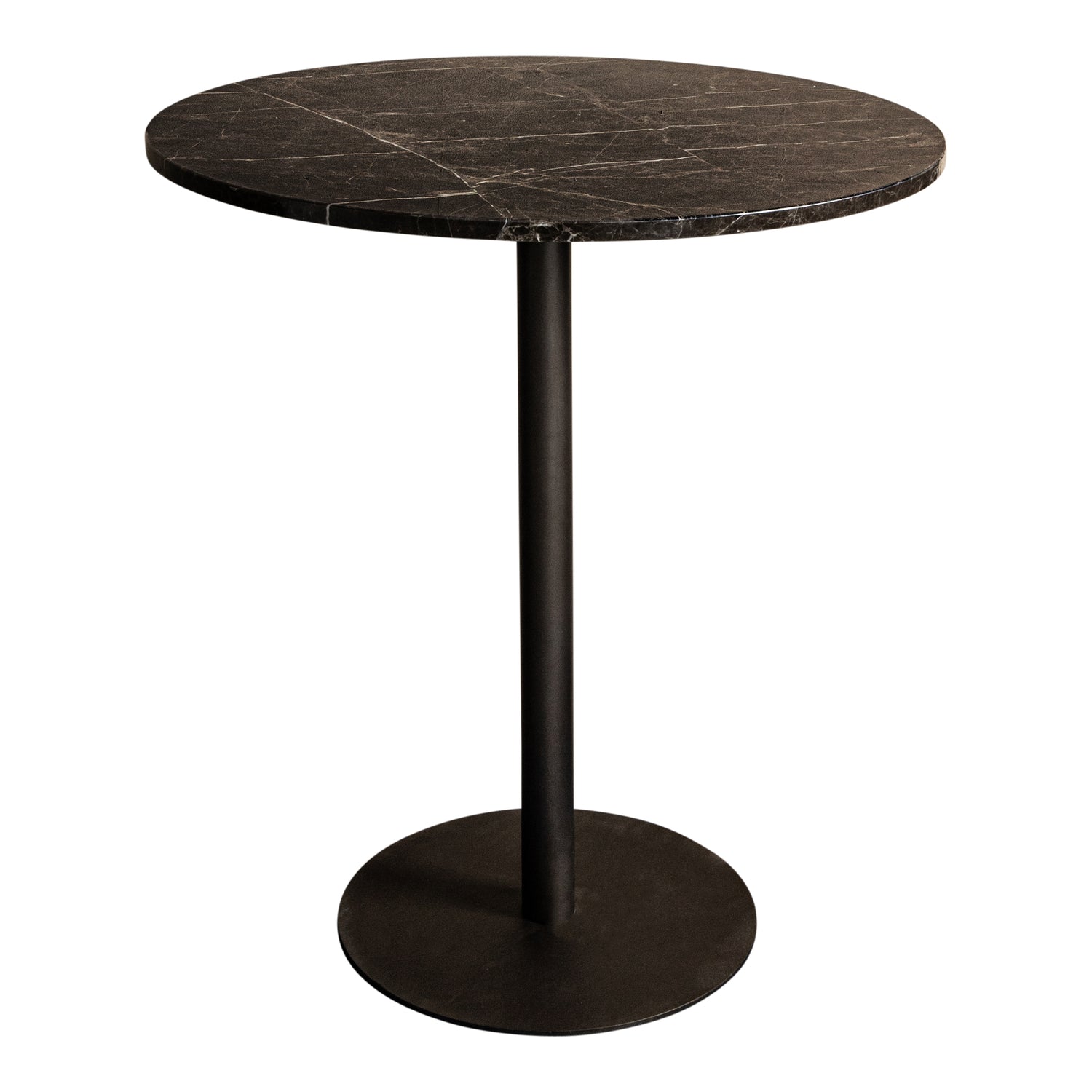 Plaza Bistrotable Round Brown Marble Taupe Base