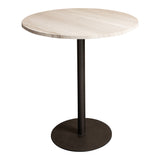 Plaza Bistrotable Round White Marble Taupe Base