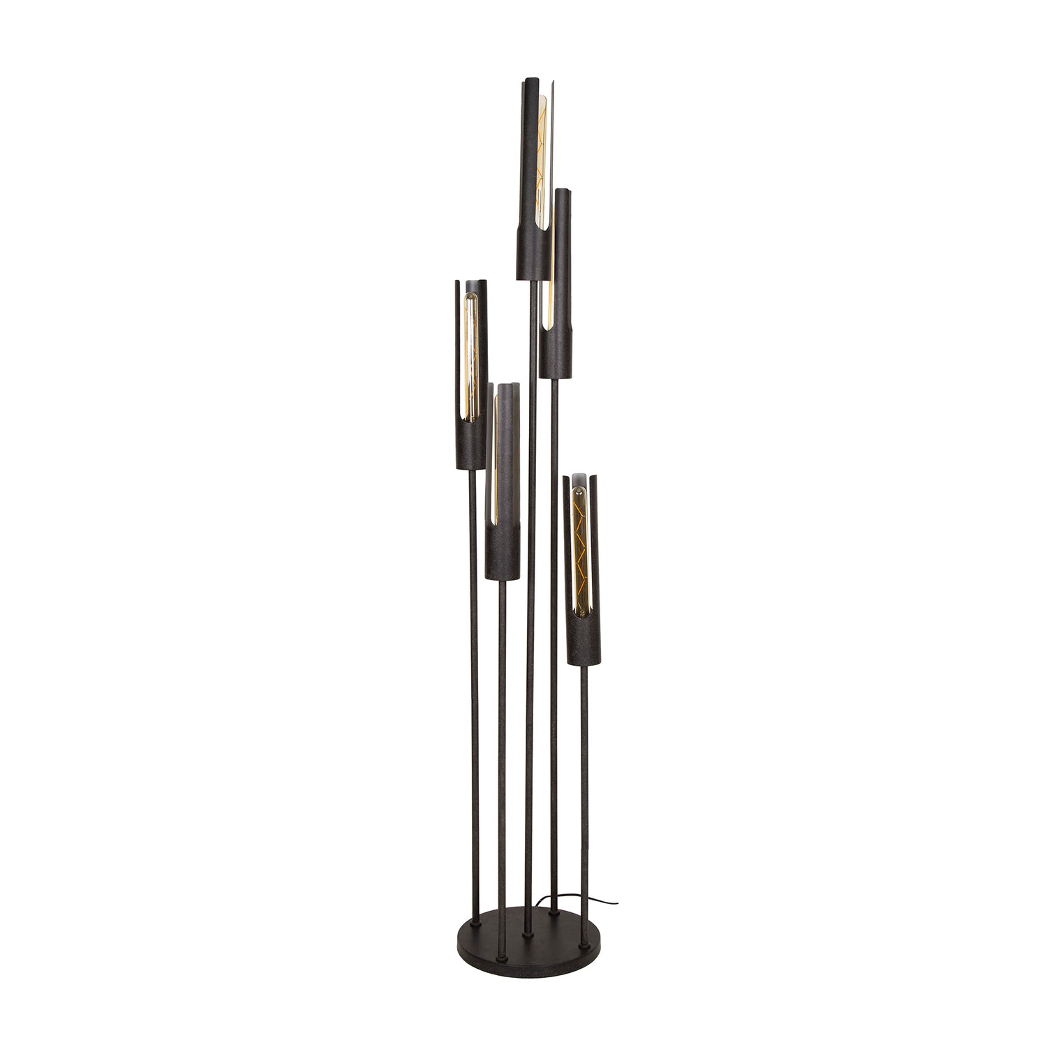 Vloerlamp met 5 lampen getrapt tube - 30x30x176 cm - Artic Zwart