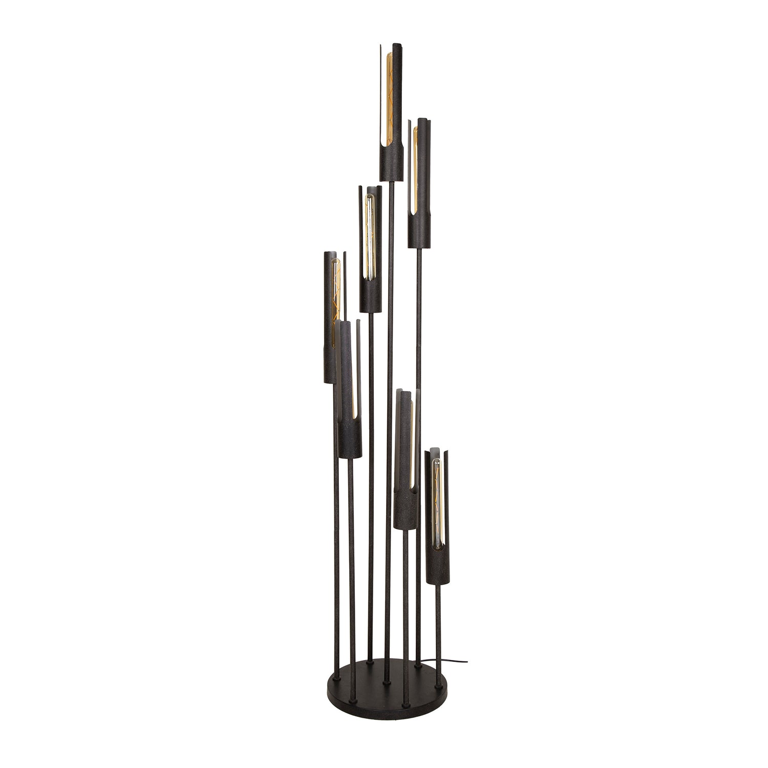Vloerlamp met 7 lampen getrapt tube - 35x35x186 cm - Artic Zwart