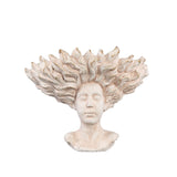 Kimbere Cream Cement Face Shaped Statue Hair S