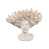 Kimbere Cream Cement Face Shaped Statue Hair L