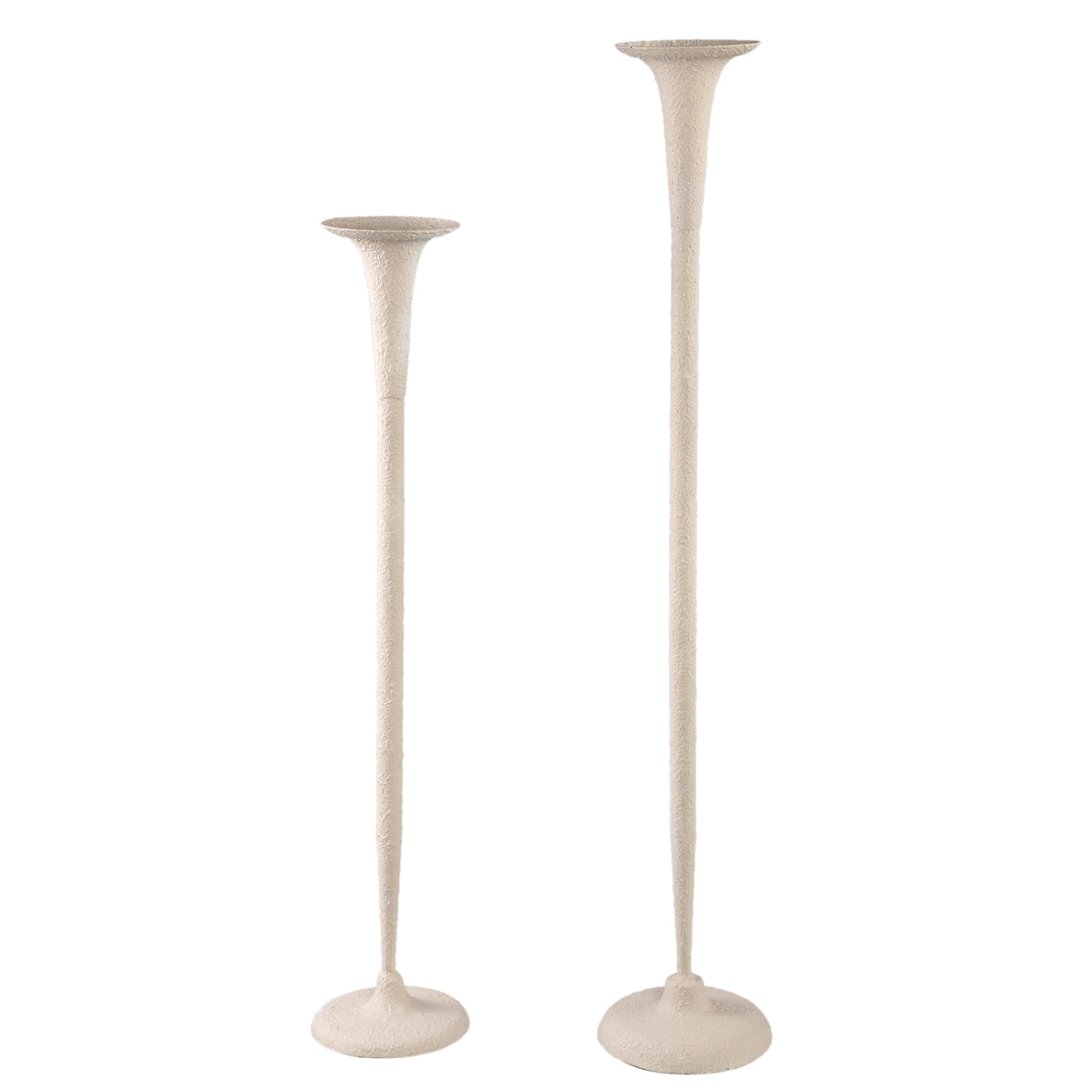 Krish Cream Iron Candle Holder Round Taps Rough L