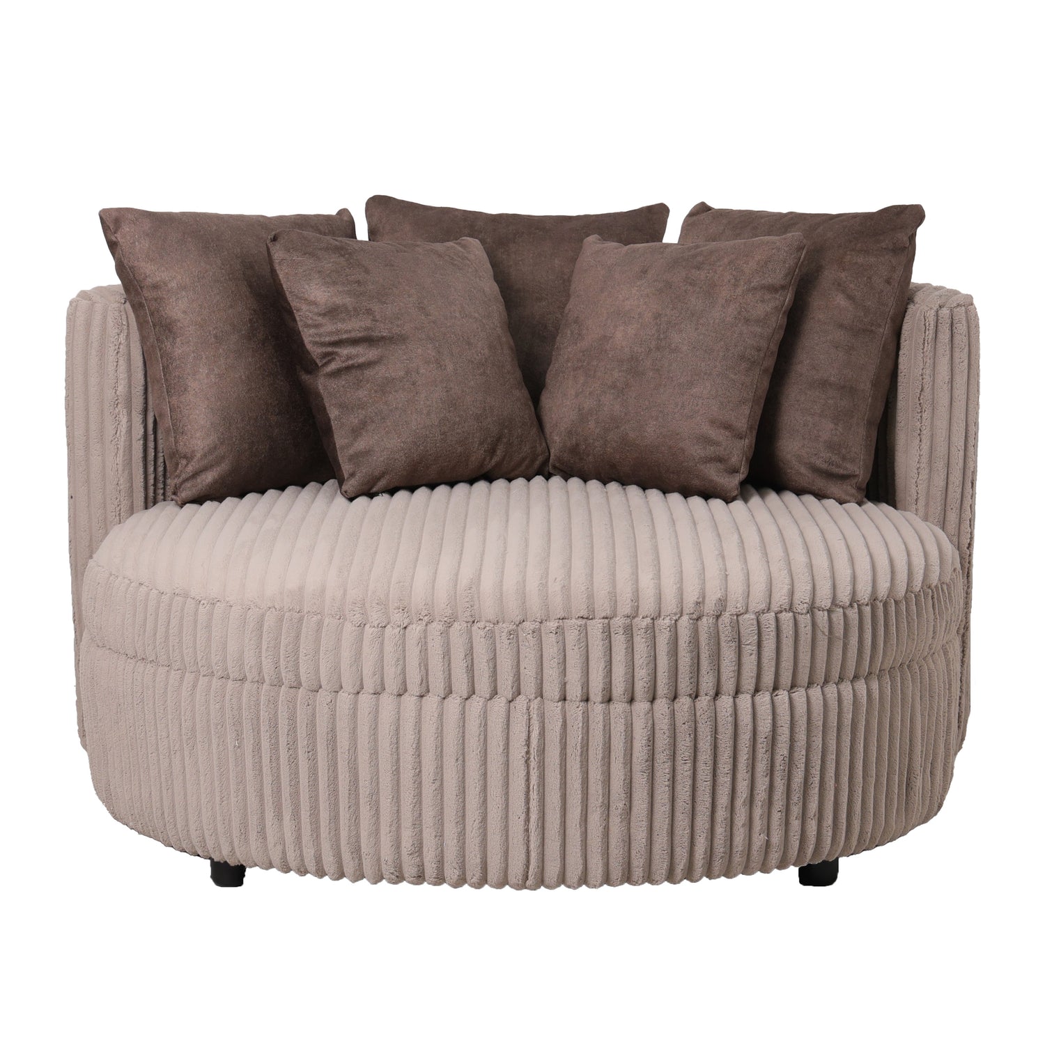 Fayen Taupe Fauteuil Ambience 4 Mink 5 Pillows