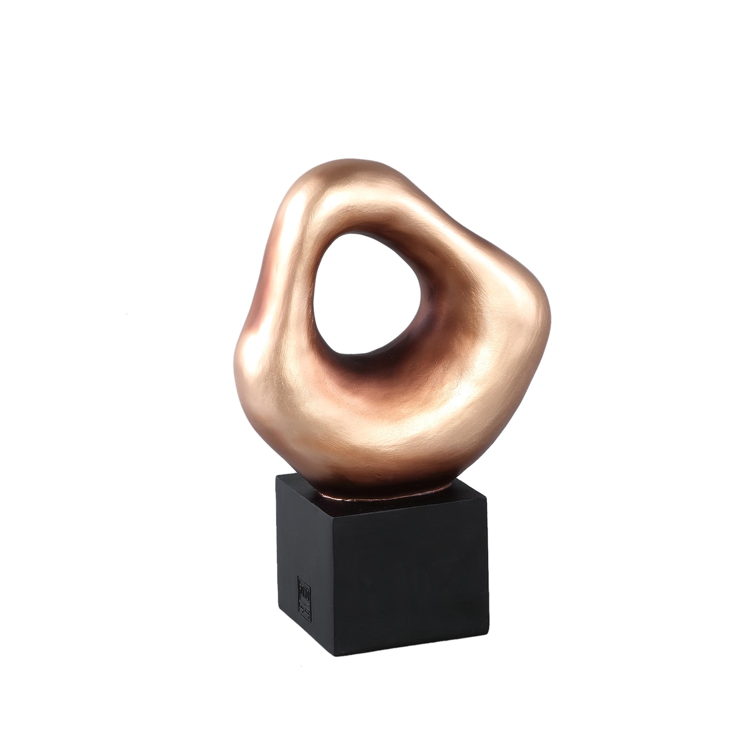 Dolcey Gold Poly Organic Shaped Statue On Base S