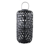 Mayita Black Round Bamboo Lantern With Glass L