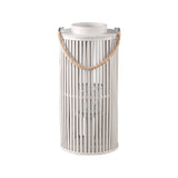 Zafria Cream Round Bamboo Lantern With Glass S