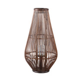 Lysia Brown Round Bamboo Lantern With Glass L