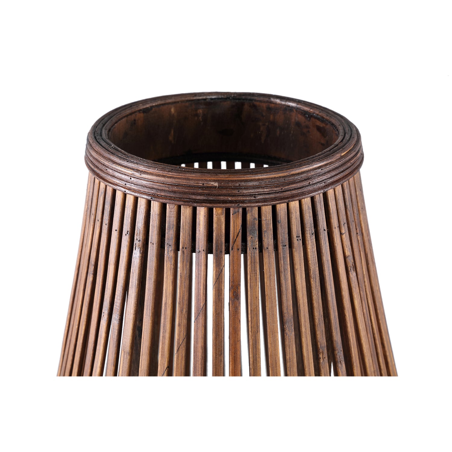 Lysia Brown Round Bamboo Lantern With Glass L