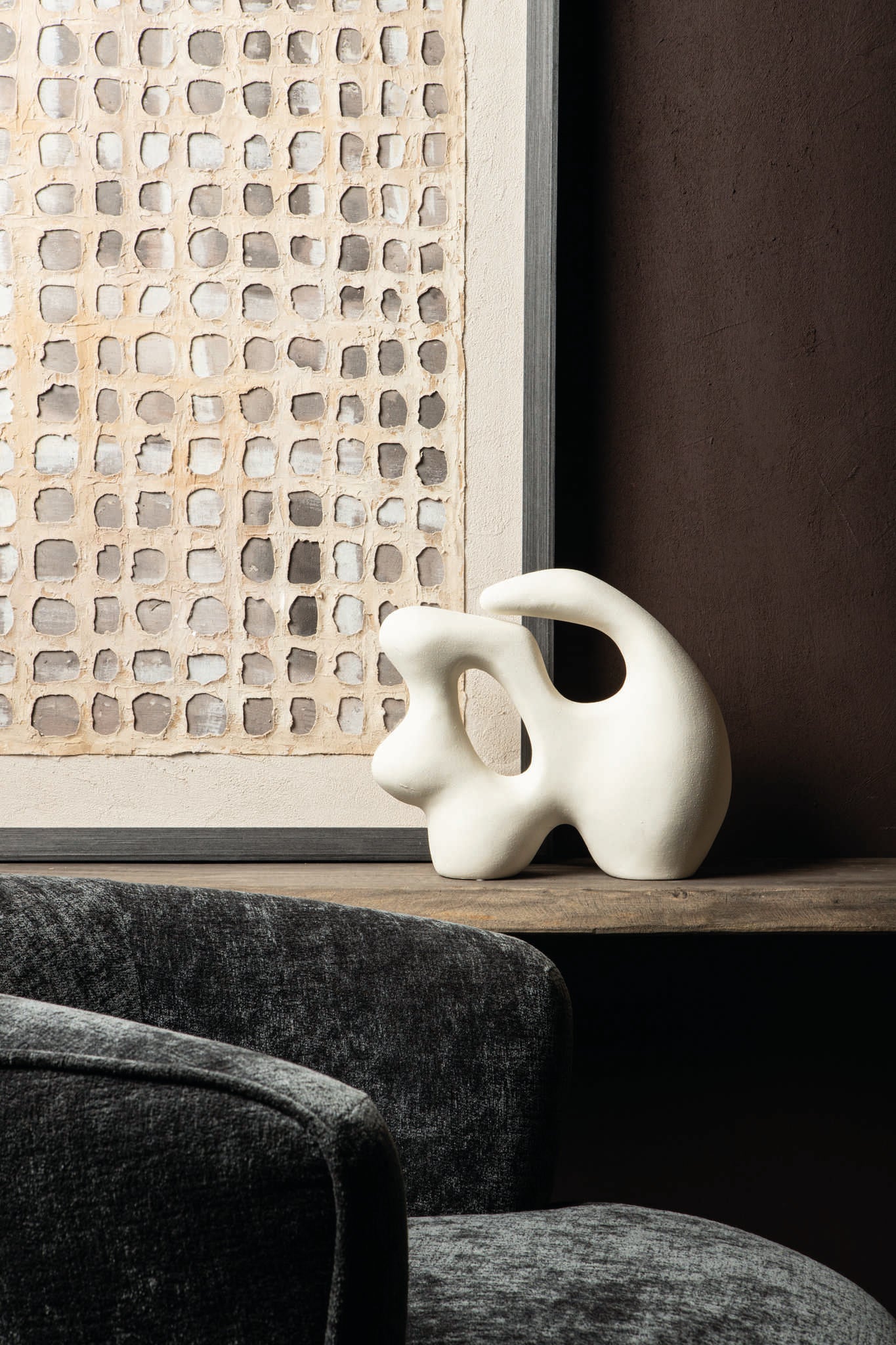 Eddison Cream Ceramic Matt Glazed Statue Organic