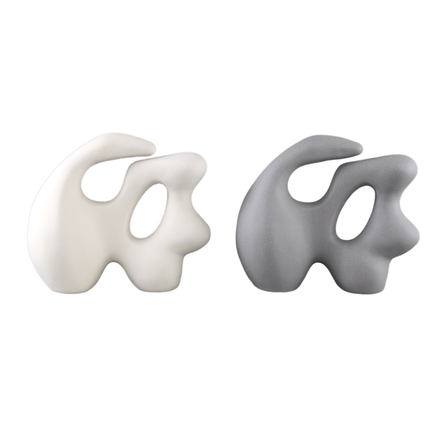 Eddison Taupe Ceramic Matt Glazed Statue Organic