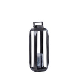 Hythm Black Casted Alu Lantern With Glass S