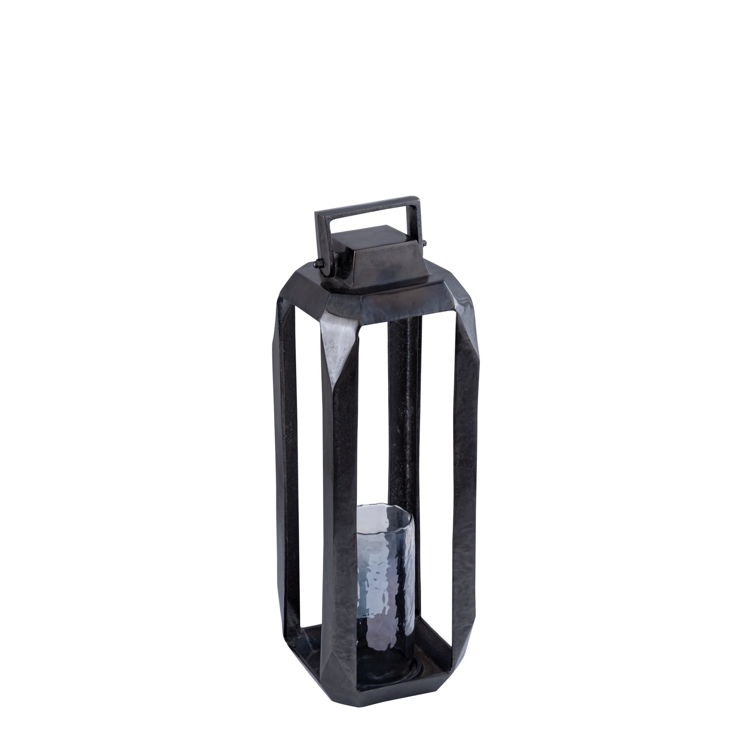 Hythm Black Casted Alu Lantern With Glass S