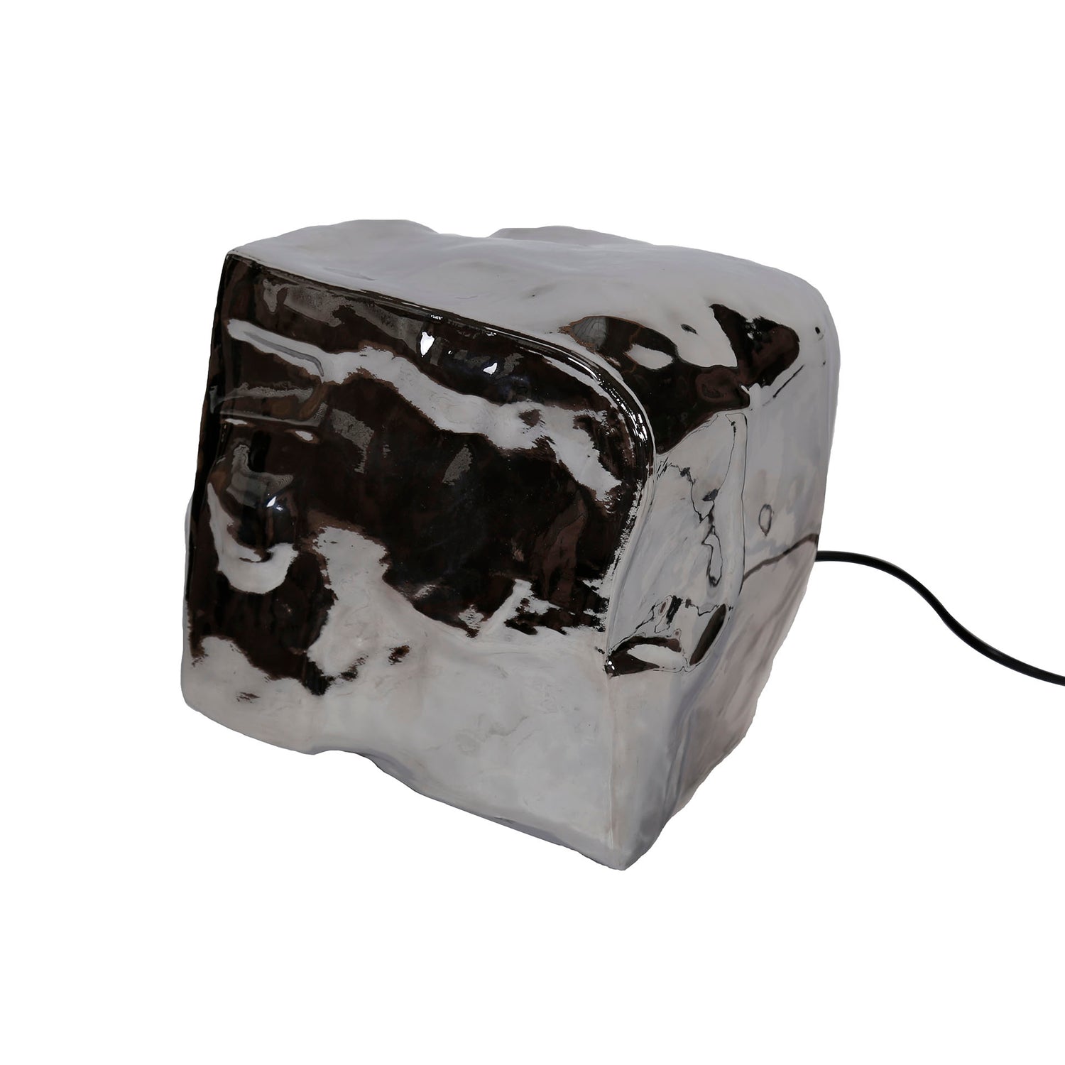 Tafellamp Rock Chromed - 28x28x28 cm - Chromed - Glas