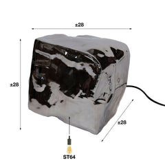 Tafellamp Rock Chromed - 28x28x28 cm - Chromed - Glas