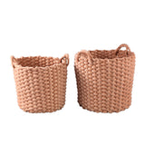 Olliver Brown Velvet Rope Basket With Handles SV2