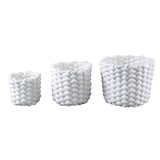 Olliver White Velvet Rope Basket No Handles SV3
